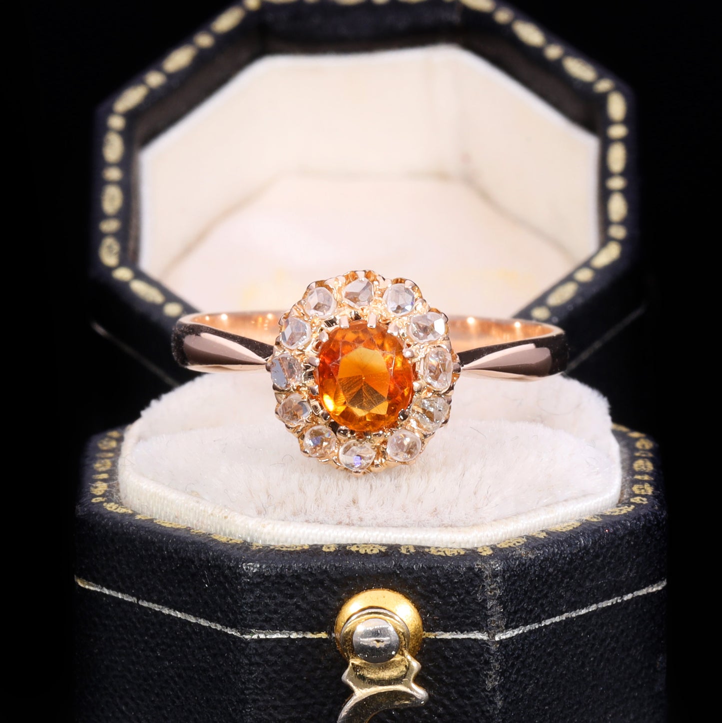 The Antique Art Deco Citrine And Diamond Cluster Ring