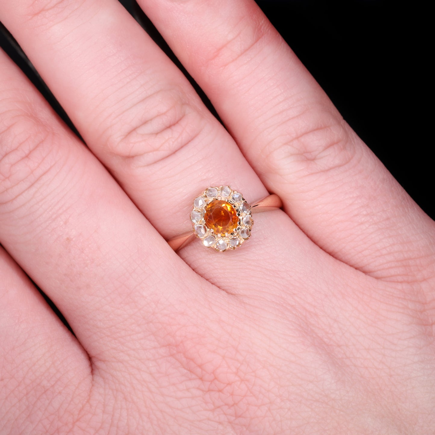 The Antique Art Deco Citrine And Diamond Cluster Ring