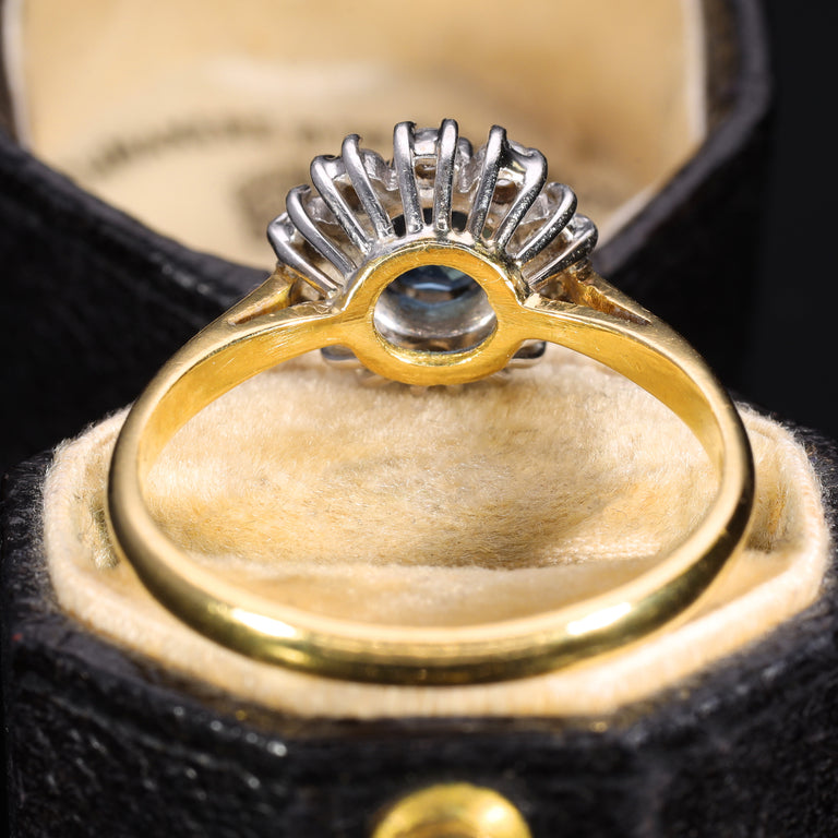 The Vintage 1984 Sapphire and Diamond Cluster Ring