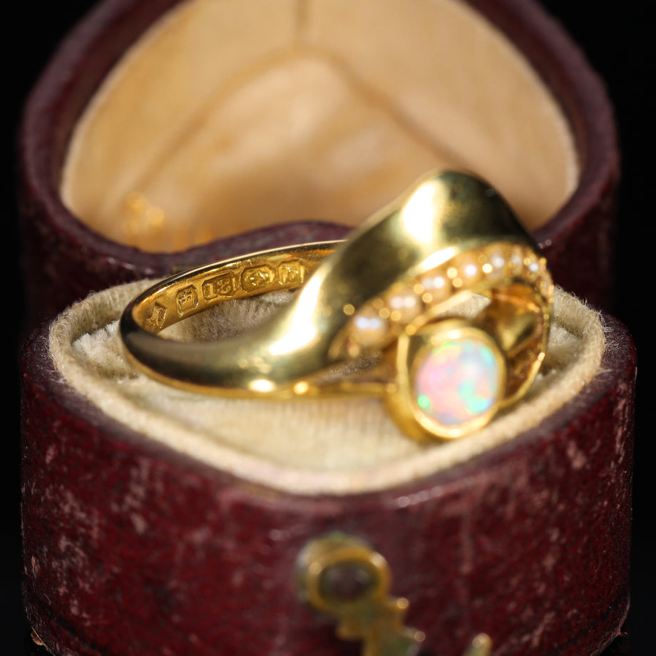 The Antique 1901 Opal and Pearl Abstract Ring
