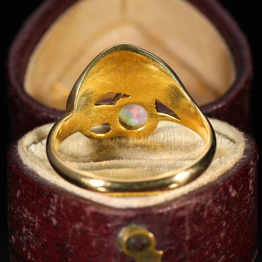 The Antique 1901 Opal and Pearl Abstract Ring