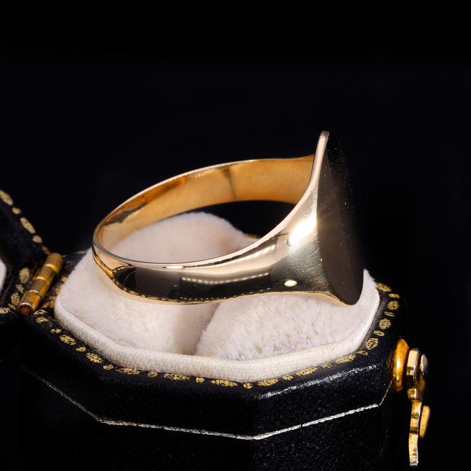 The Vintage 9ct Gold Plain Oval Signet Ring