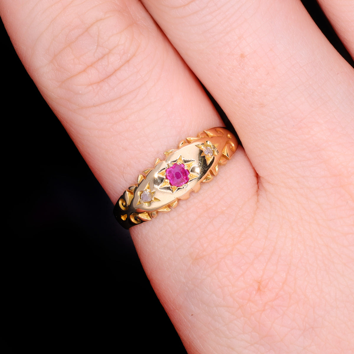 The Antique Edwardian 1910 Ruby and Diamond Ring