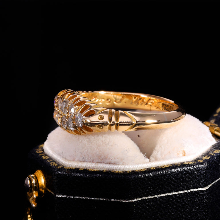 The Antique 1912 Ten Diamond Double Row Ring