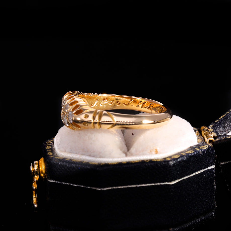 The Antique 1912 Ten Diamond Double Row Ring