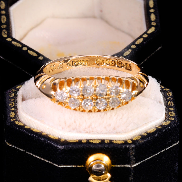 The Antique 1912 Ten Diamond Double Row Ring