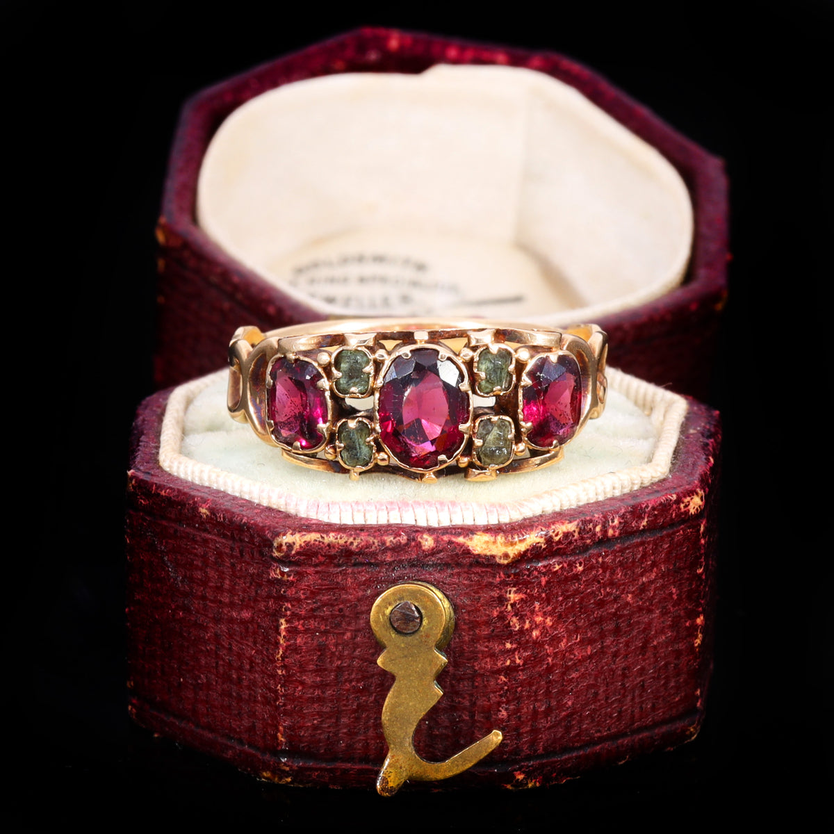 The Antique Victorian Garnet and Emerald Ring
