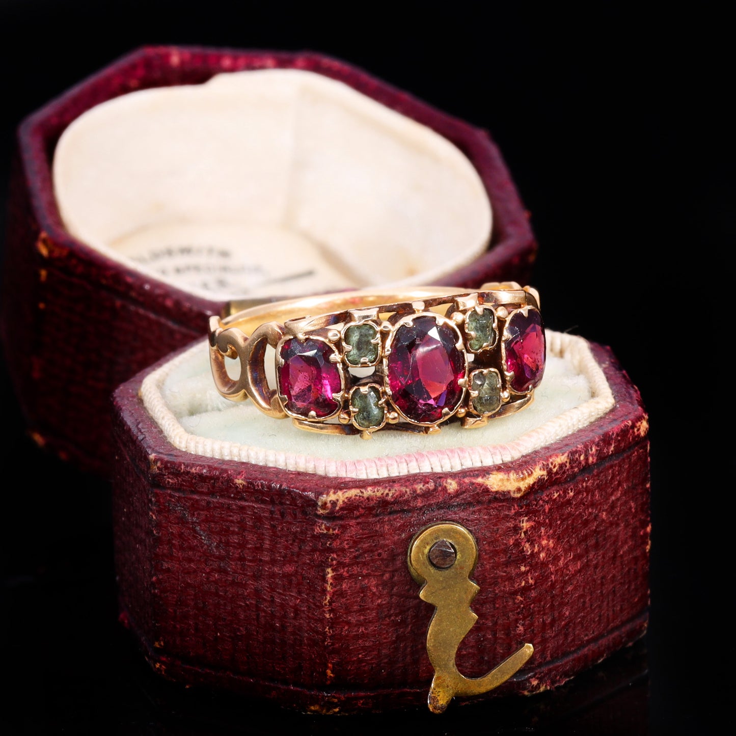 The Antique Victorian Garnet and Emerald Ring