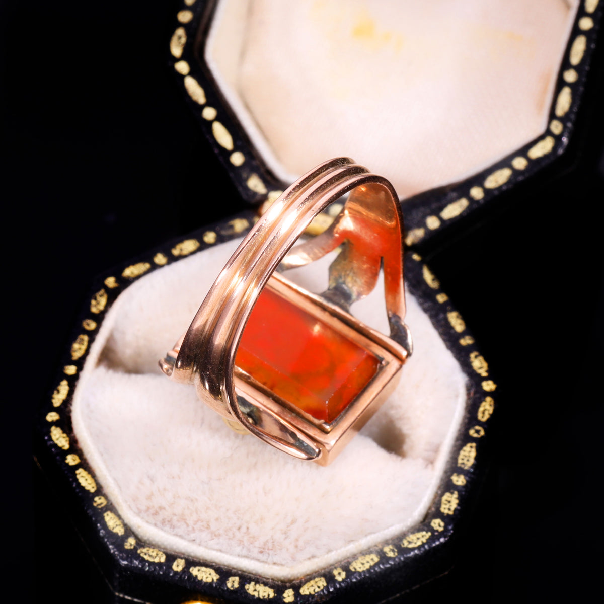 The Antique Georgian Swivel Paste And Hairwork Ring