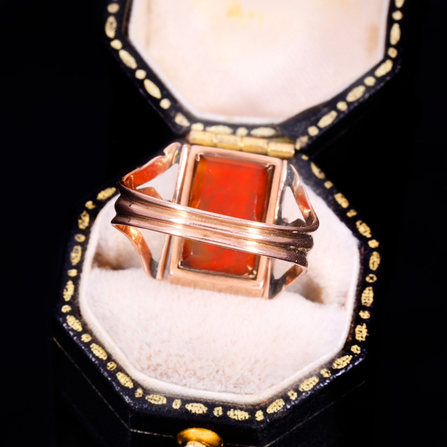The Antique Georgian Swivel Paste And Hairwork Ring