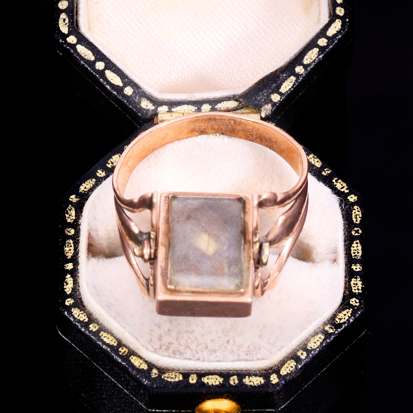 The Antique Georgian Swivel Paste And Hairwork Ring