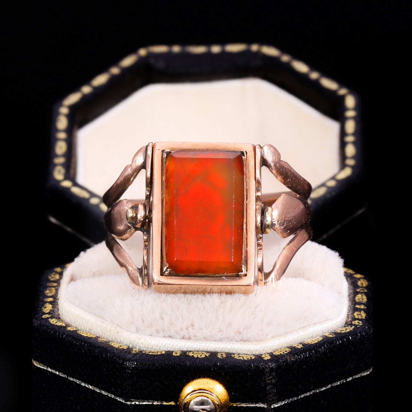 The Antique Georgian Swivel Paste And Hairwork Ring