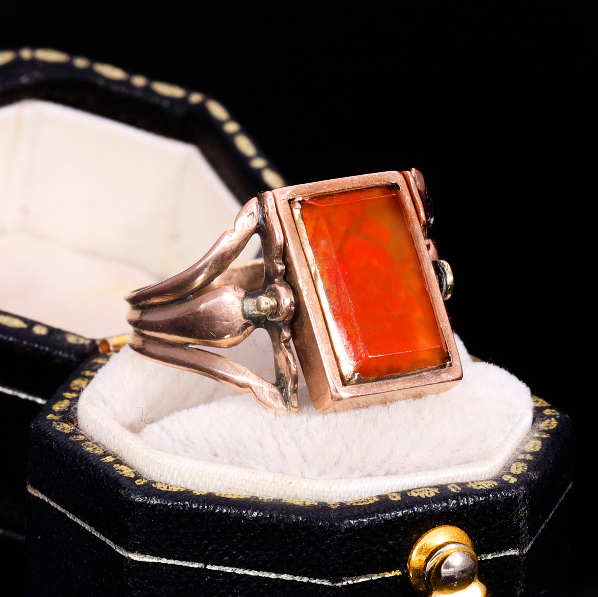 The Antique Georgian Swivel Paste And Hairwork Ring
