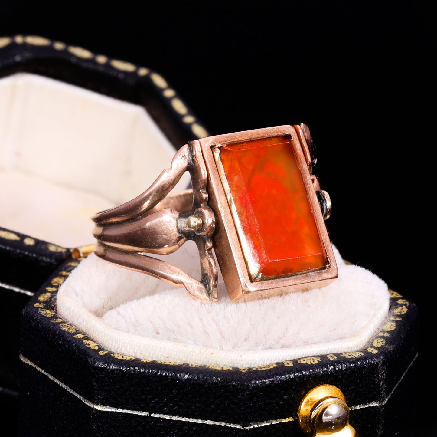 The Antique Georgian Swivel Paste And Hairwork Ring