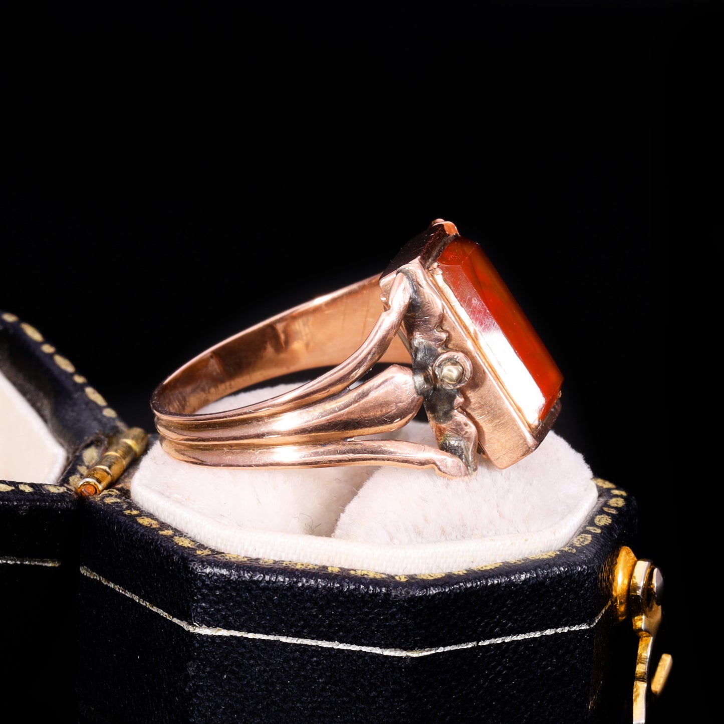 The Antique Georgian Swivel Paste And Hairwork Ring