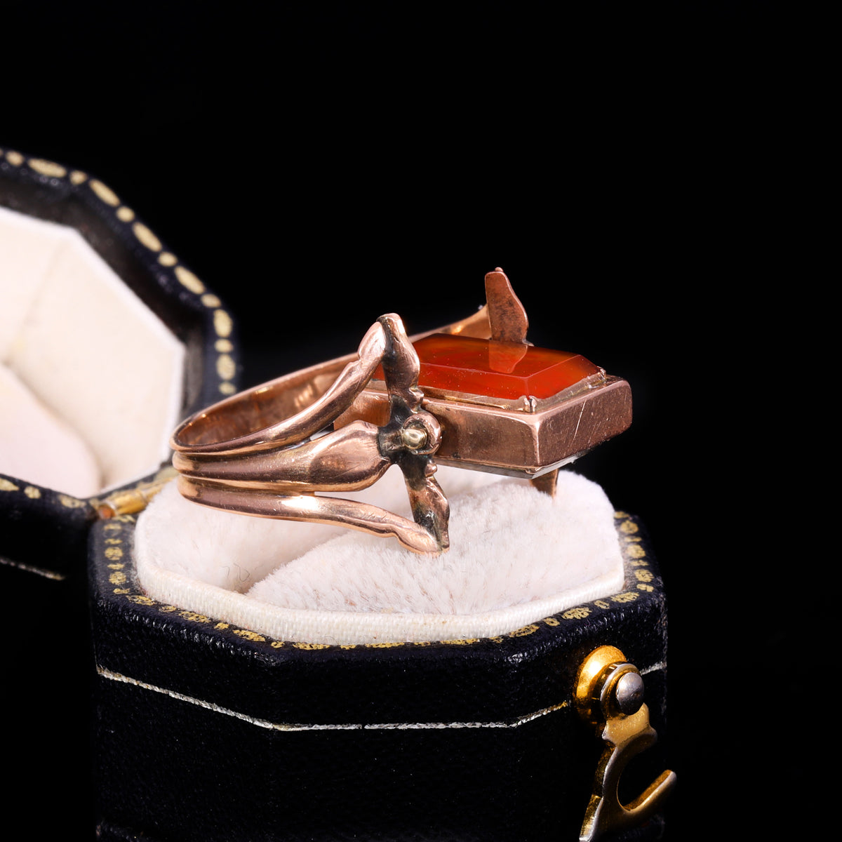 The Antique Georgian Swivel Paste And Hairwork Ring