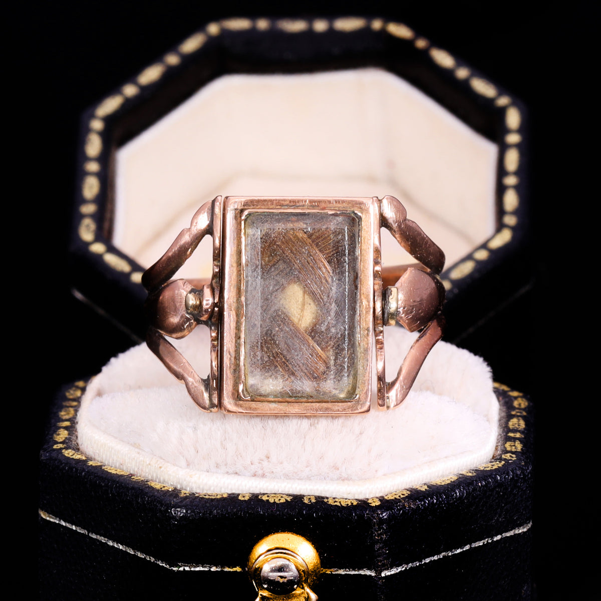 The Antique Georgian Swivel Paste And Hairwork Ring