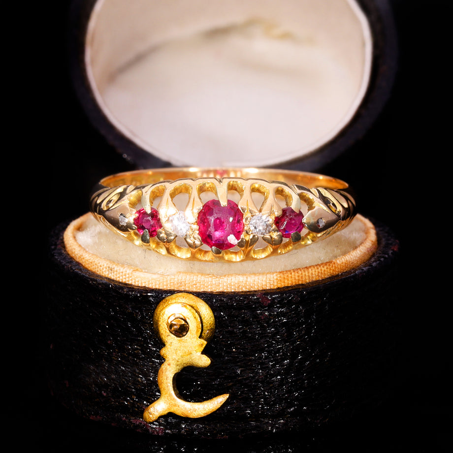 The Antique Edwardian 1910 Ruby And Diamond Ring