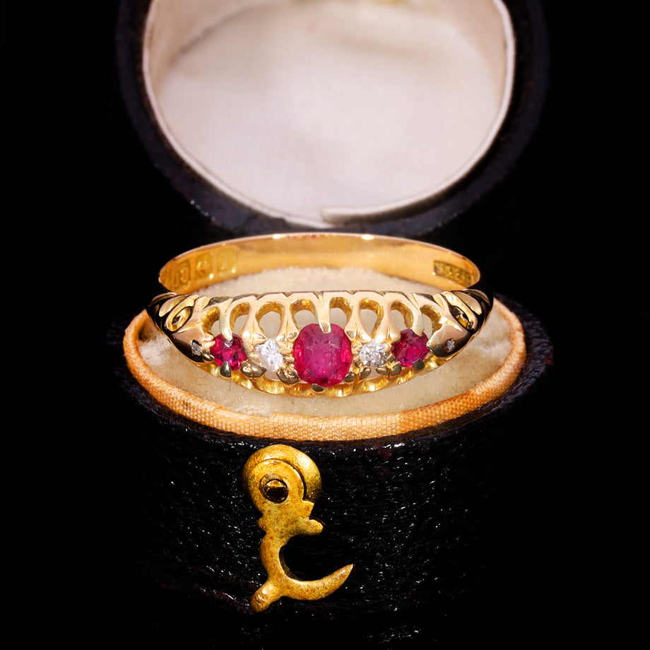 The Antique Edwardian 1910 Ruby And Diamond Ring