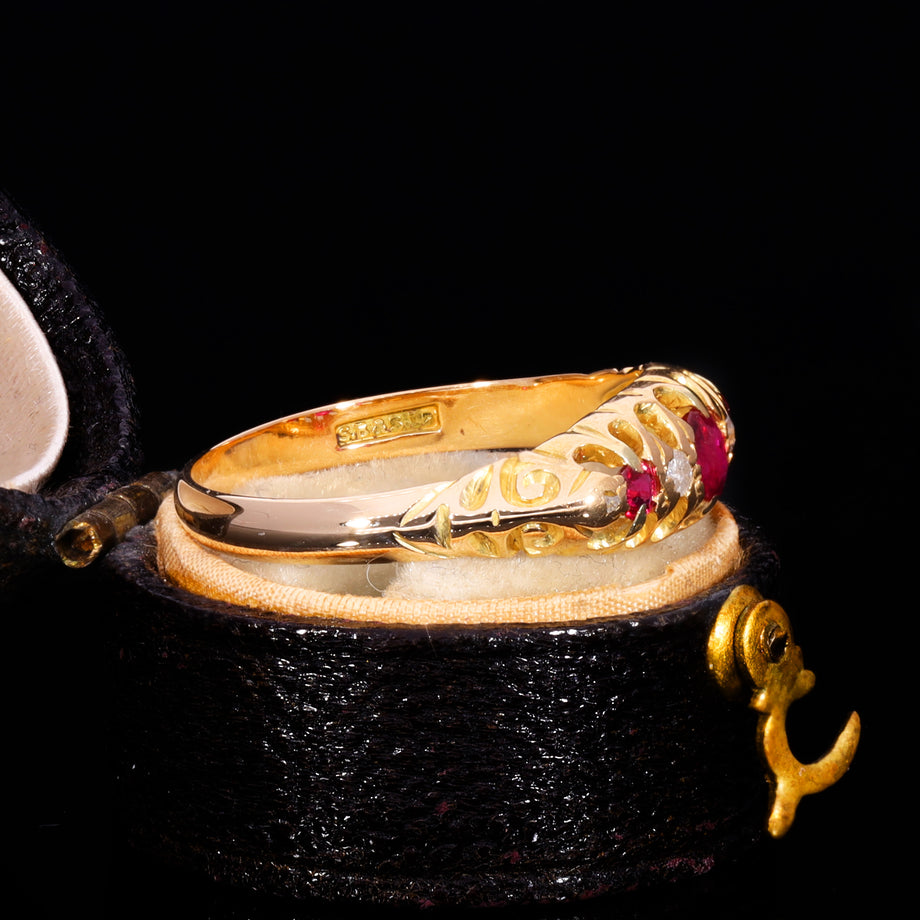 The Antique Edwardian 1910 Ruby And Diamond Ring