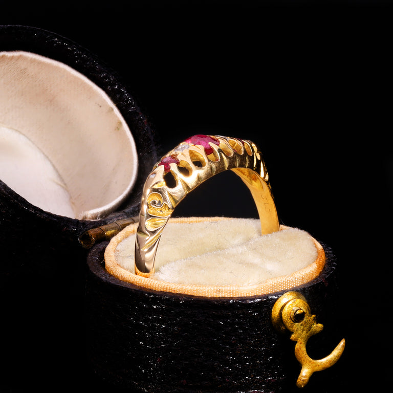 The Antique Edwardian 1910 Ruby And Diamond Ring