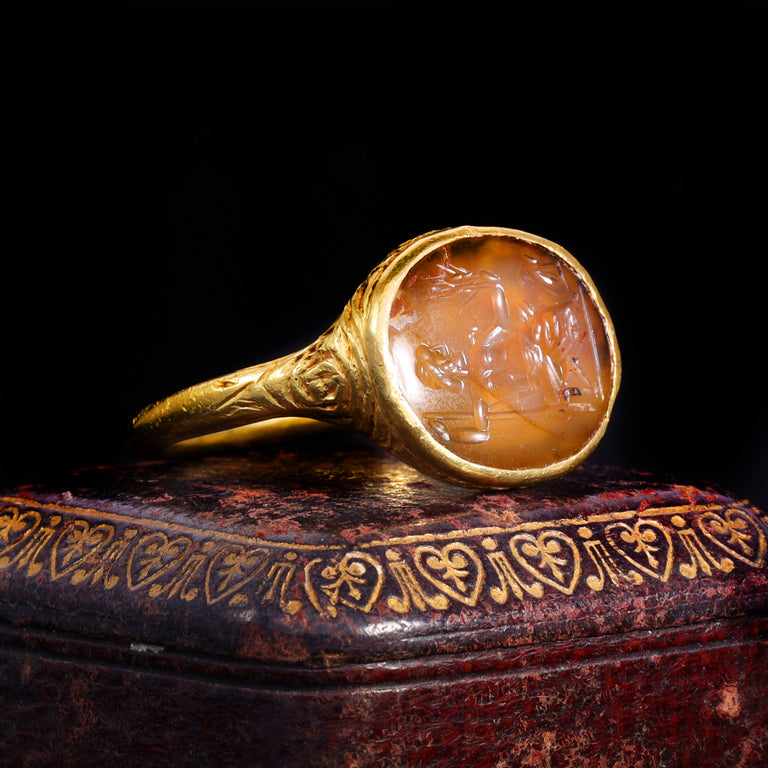 The Ancient 17th Century Stuart Period Jupiter Intaglio Ring