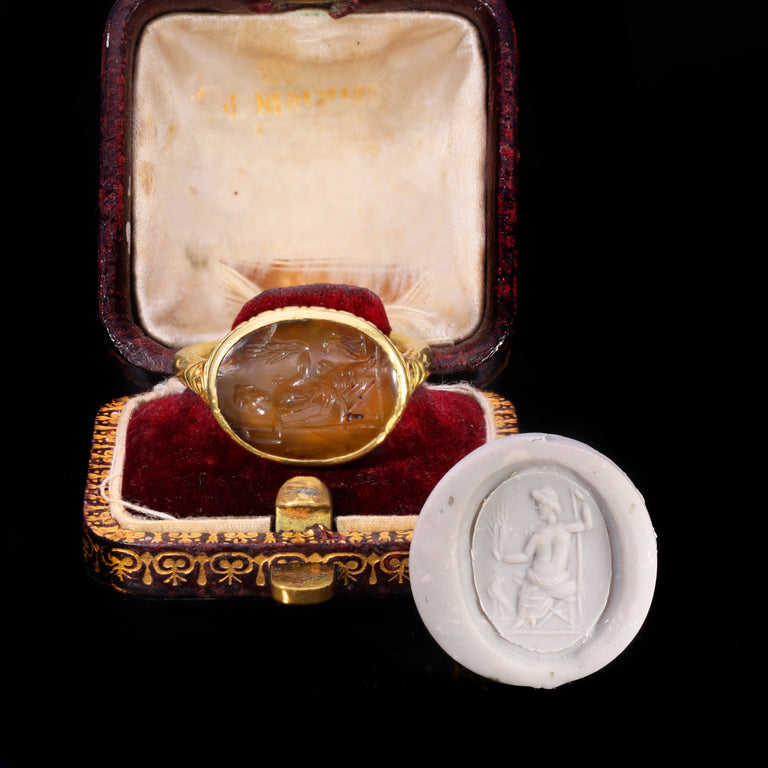 The Ancient 17th Century Stuart Period Jupiter Intaglio Ring
