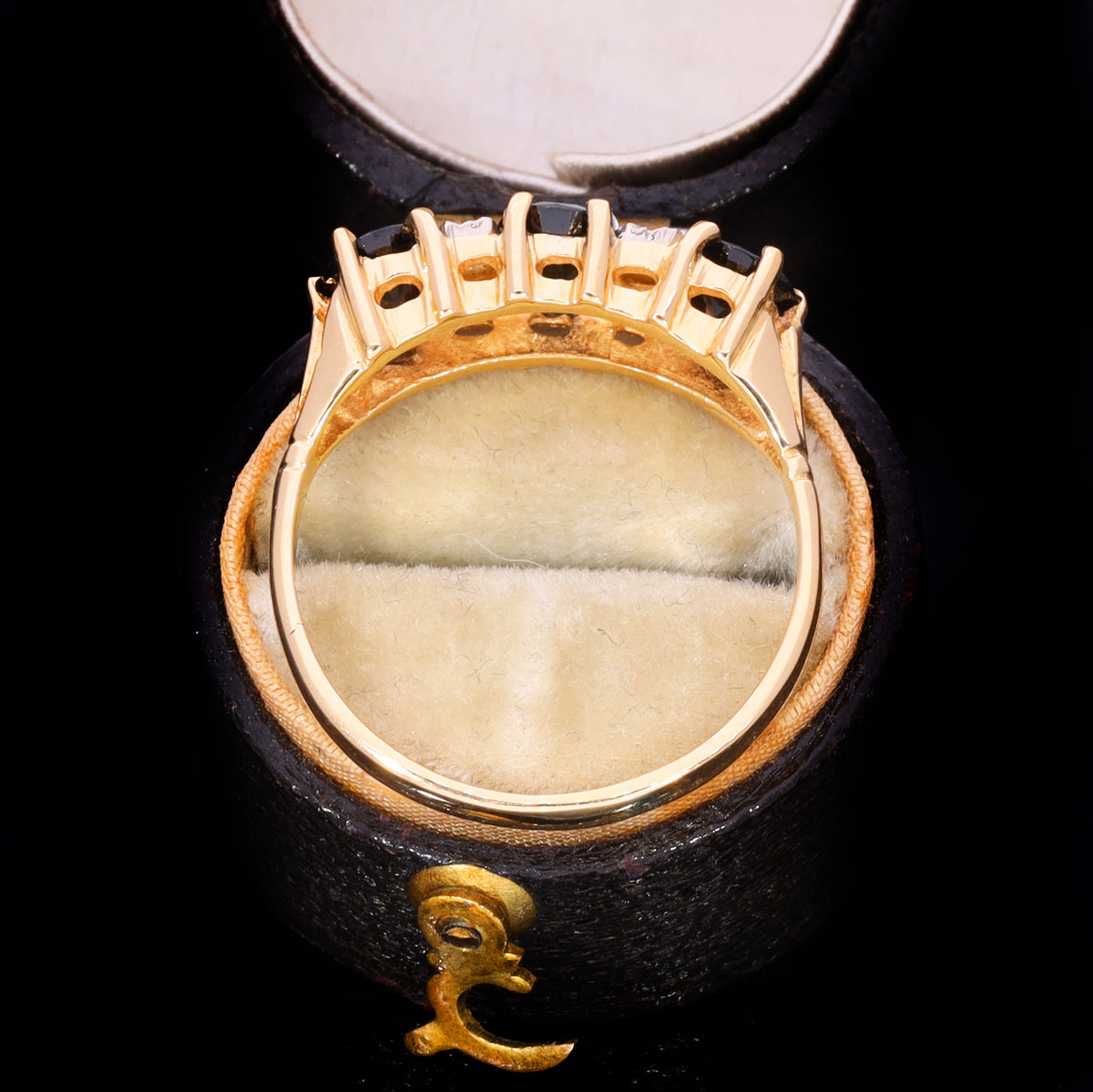 The Vintage 1979 Three Cushion Cut Sapphire And Diamond Ring
