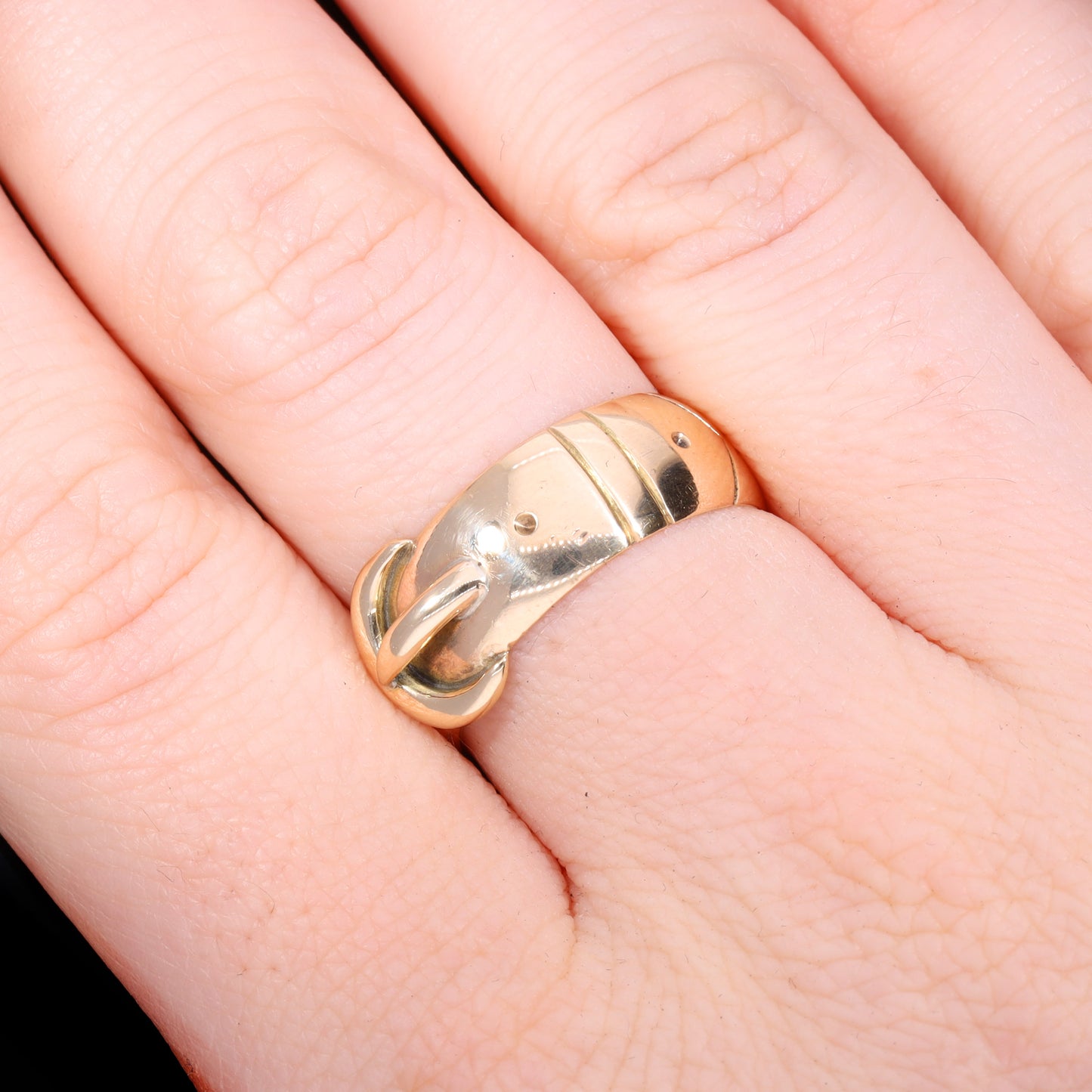 The Antique 1917 9ct Gold Belt Buckle Ring