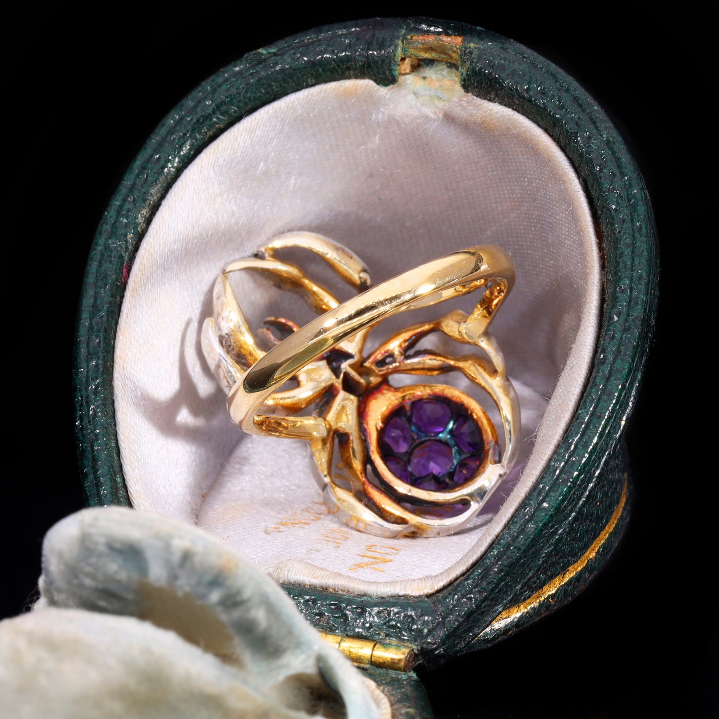 The Vintage Peridot, Amethyst, Garnet And Diamond Spider Ring