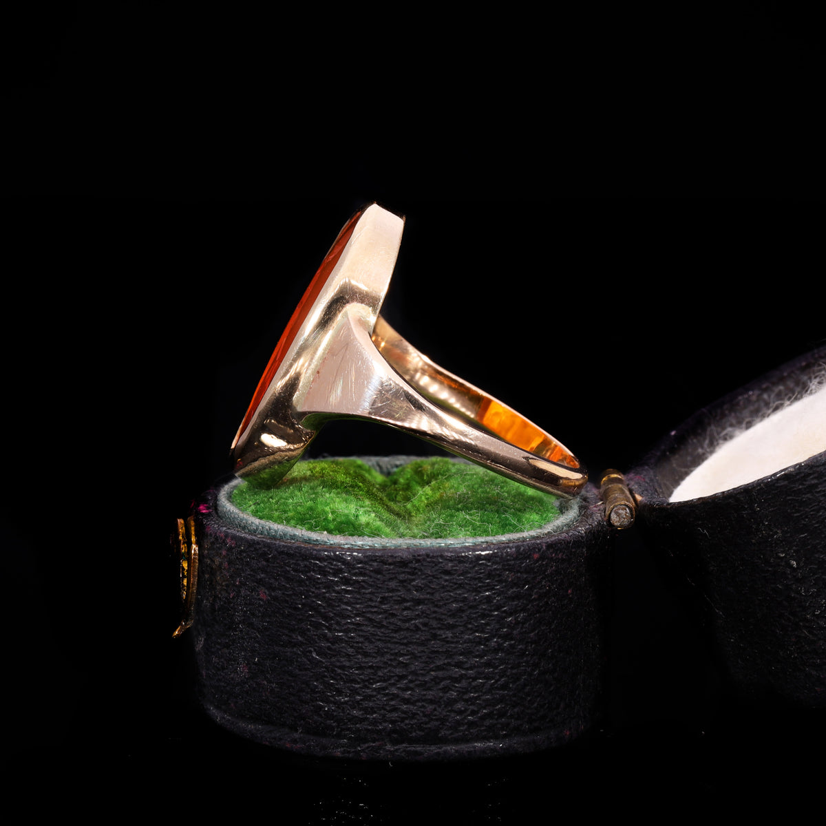 The Ancient Roman Carnelian Intaglio Olive Branch Ring