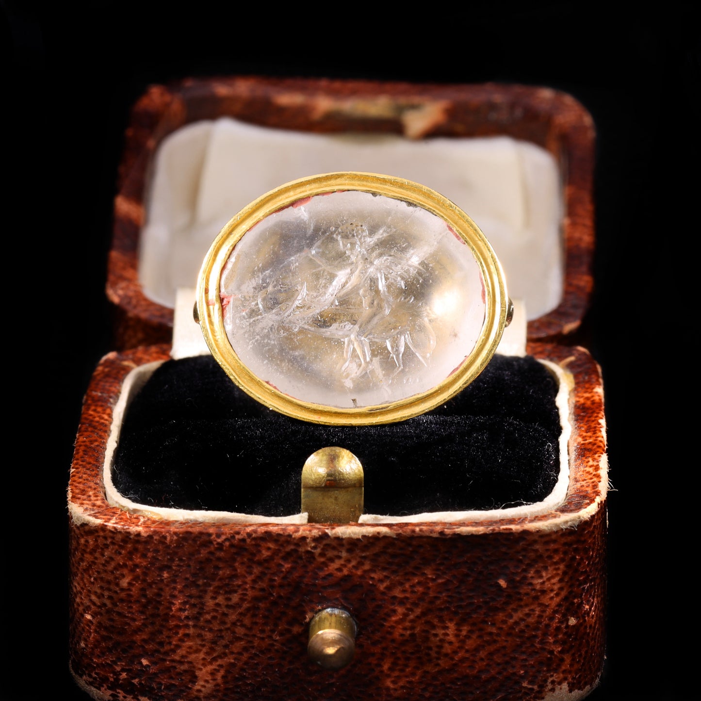 The Ancient Roman 2nd Century Cupid And Phallus Intaglio Ring