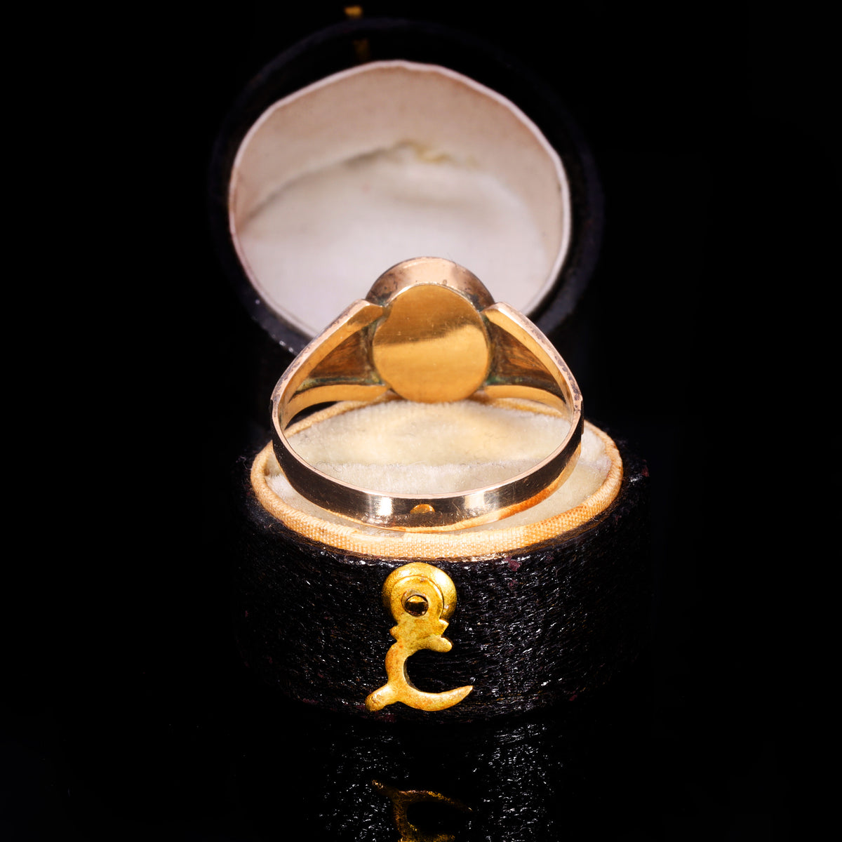 The Antique Victorian 1899 Engraved Shoulder Hairwork Mourning Ring