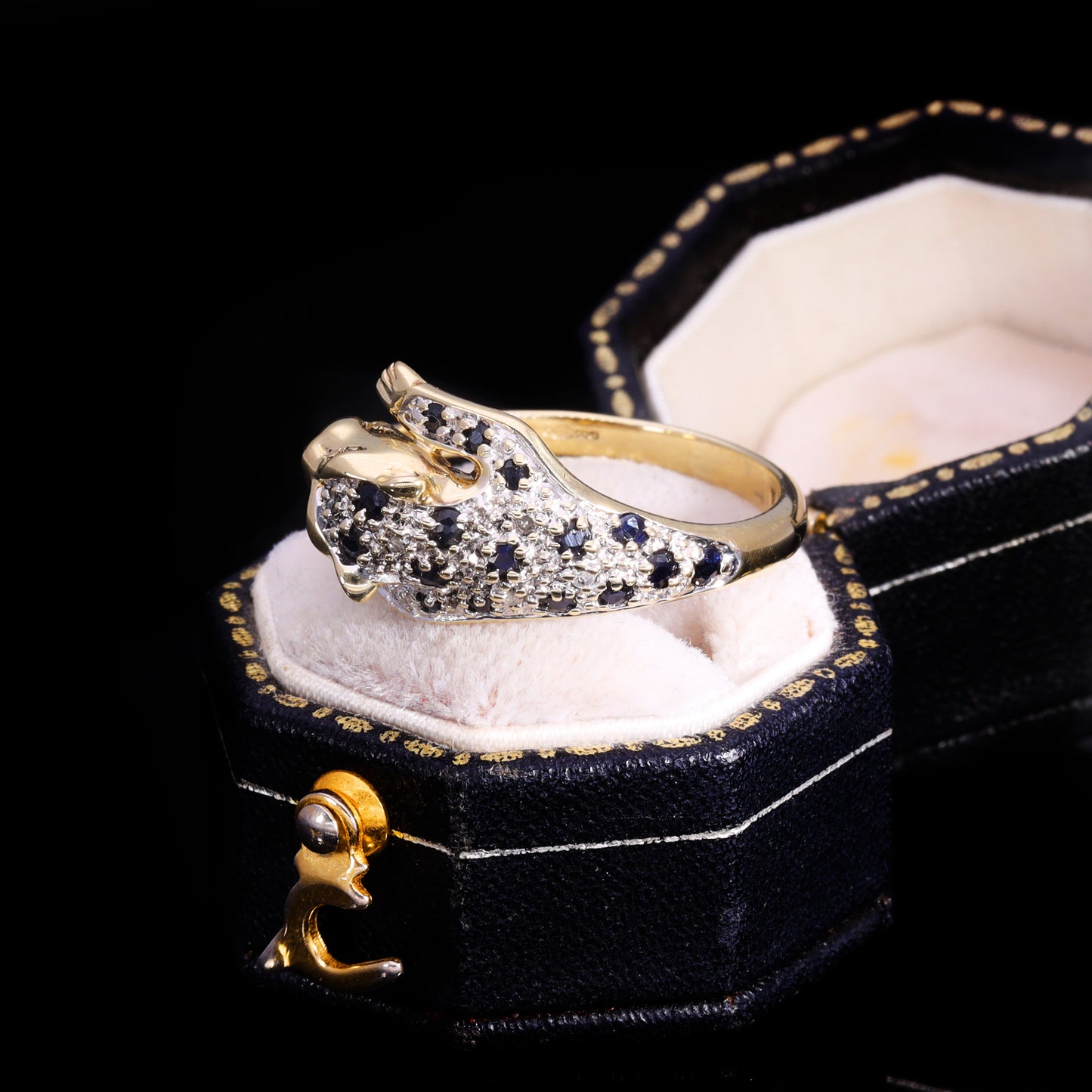 The Vintage Sapphire And Diamond Panther Ring