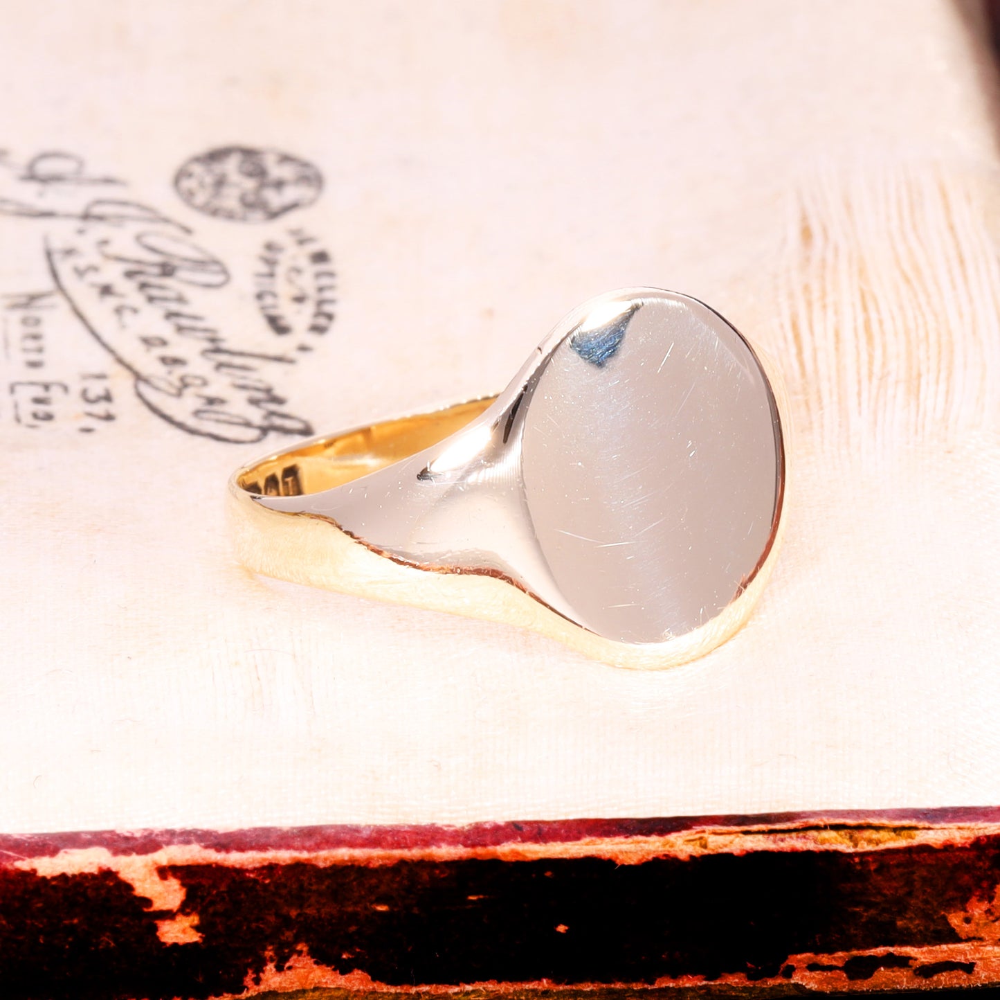 The Vintage 1968 9ct Gold Plain Oval Signet Ring