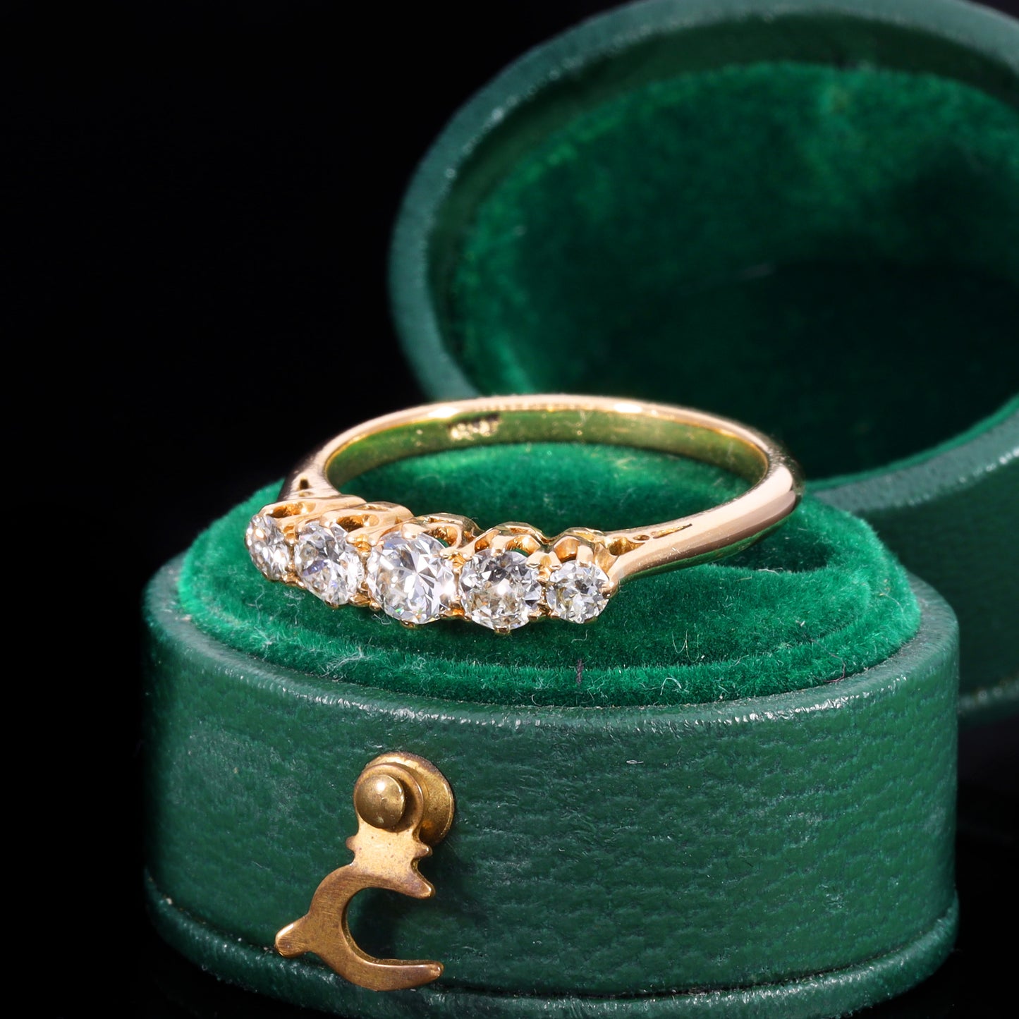 The Antique Edwardian 18ct Gold Five Diamond Ring