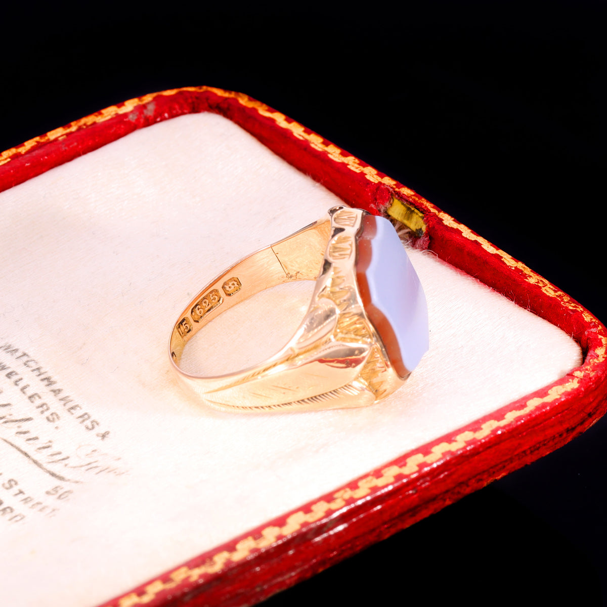 The Antique Victorian 1881 Carnelian Sheild Signet Ring