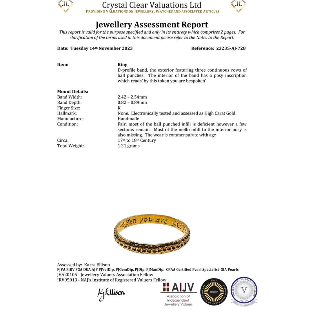 The 18th Century 'By This Token You Are Bespoken' Posy Ring - Antique Jewellers