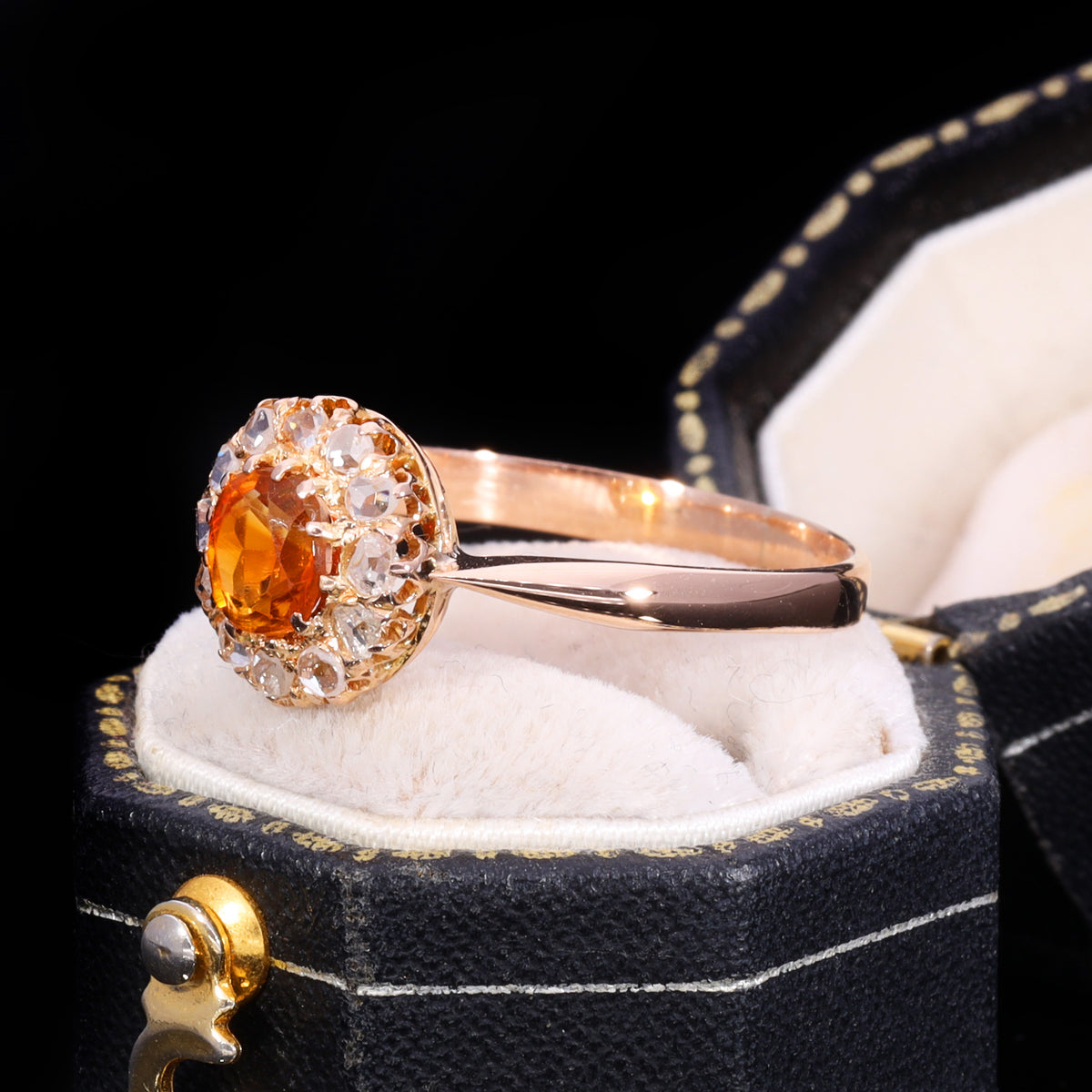 The Antique Art Deco Citrine And Diamond Cluster Ring