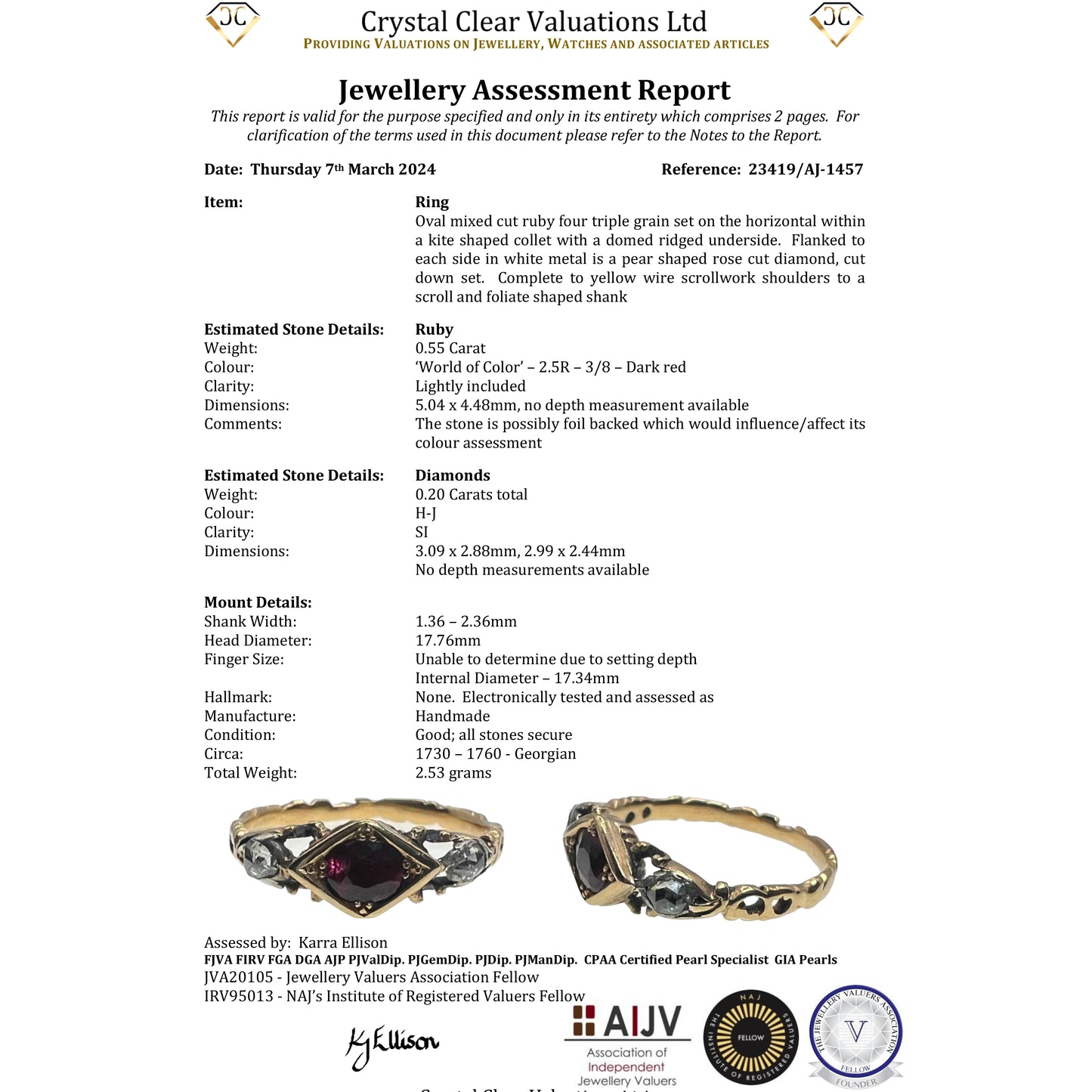 The Antique Georgian Ruby and Rose Cut Diamond Ring - Antique Jewellers