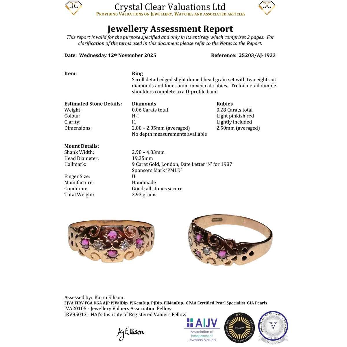 The Vintage 1987 9ct Rose Gold Ruby And Diamond Ring