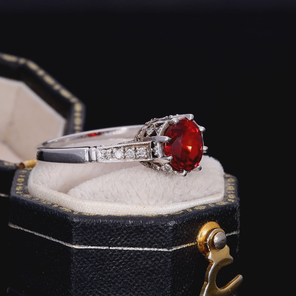 The Contemporary Ruby and Diamond Encrusted White Gold Ring