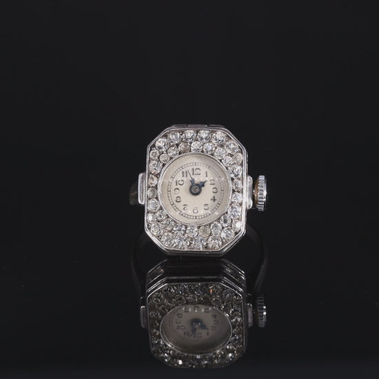 The Vintage 1930's Knoll & Pregizer Paste Watch Ring