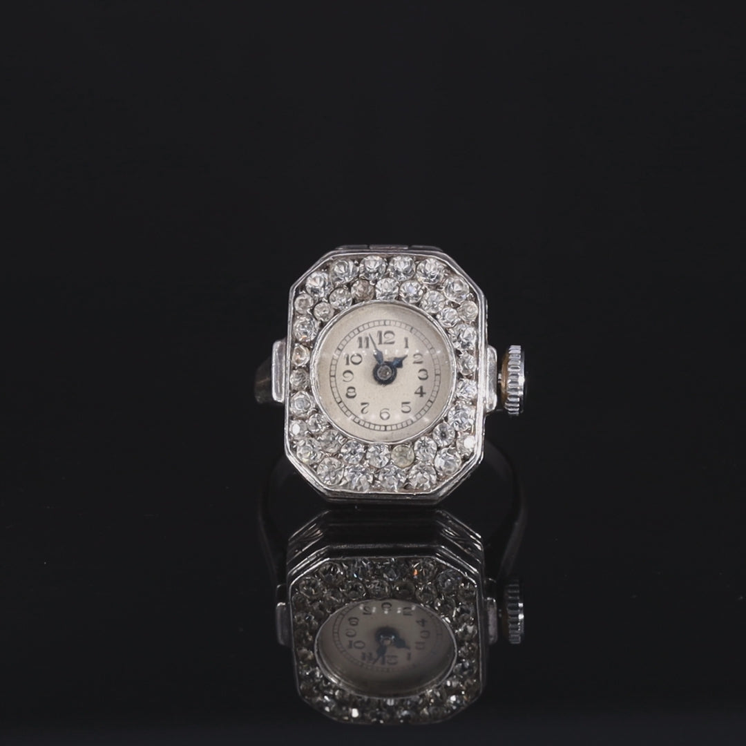 The Vintage 1930's Knoll & Pregizer Paste Watch Ring