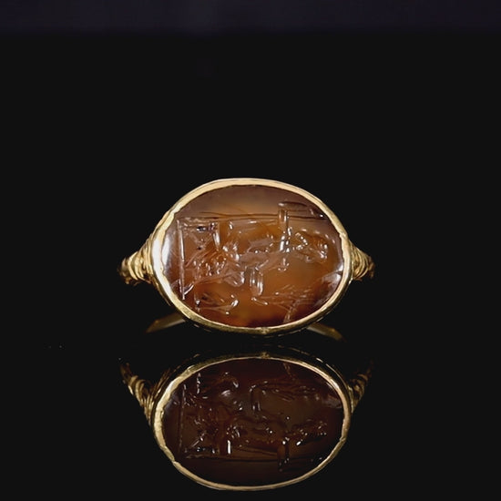 The Ancient 17th Century Stuart Period Jupiter Intaglio Ring