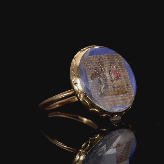The Antique 17th Century Stuart Crystal Cherub and Vase Ring
