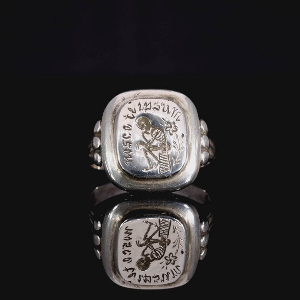 The Antique Georgian 18th Century 'Know Thyself' Memento Mori Ring