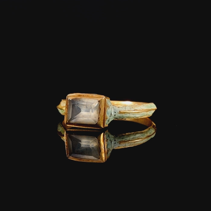 The Ancient Stuart Period Enamel And Table Cut Rock Crystal Ring
