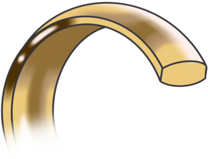 Court wedding ring cross-section profile