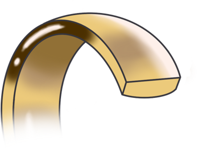 Flat Court wedding ring cross-section profile